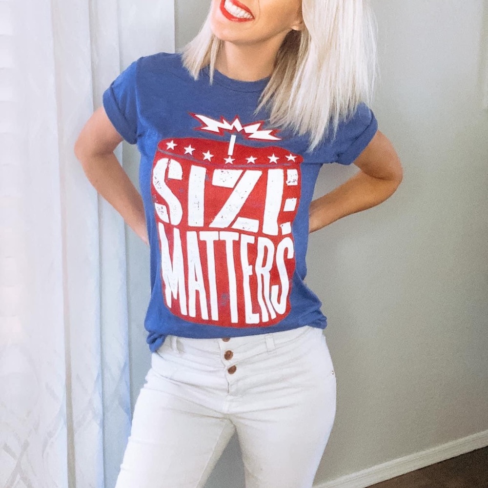 Size matters tee NWOT